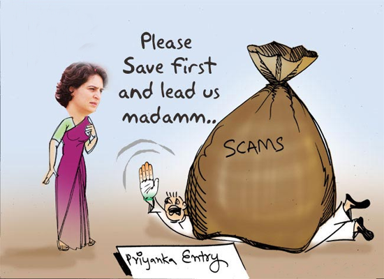 Funny Indian Political Cartoon Priyanka Gandhi Politics Entry Cartoon many more at Teluguone.com